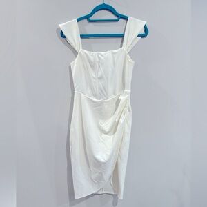 Lulus White Midi off the shoulder Dress Size S